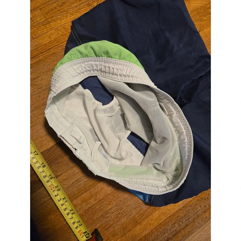 OP Ocean Pacific Boy Large 10-12 Blue Saphire Colorblock Board Short Swim Trunk